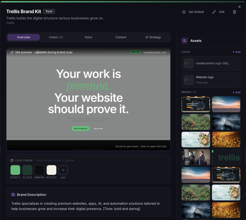 Completed Chirpy Brand Kit workspace
