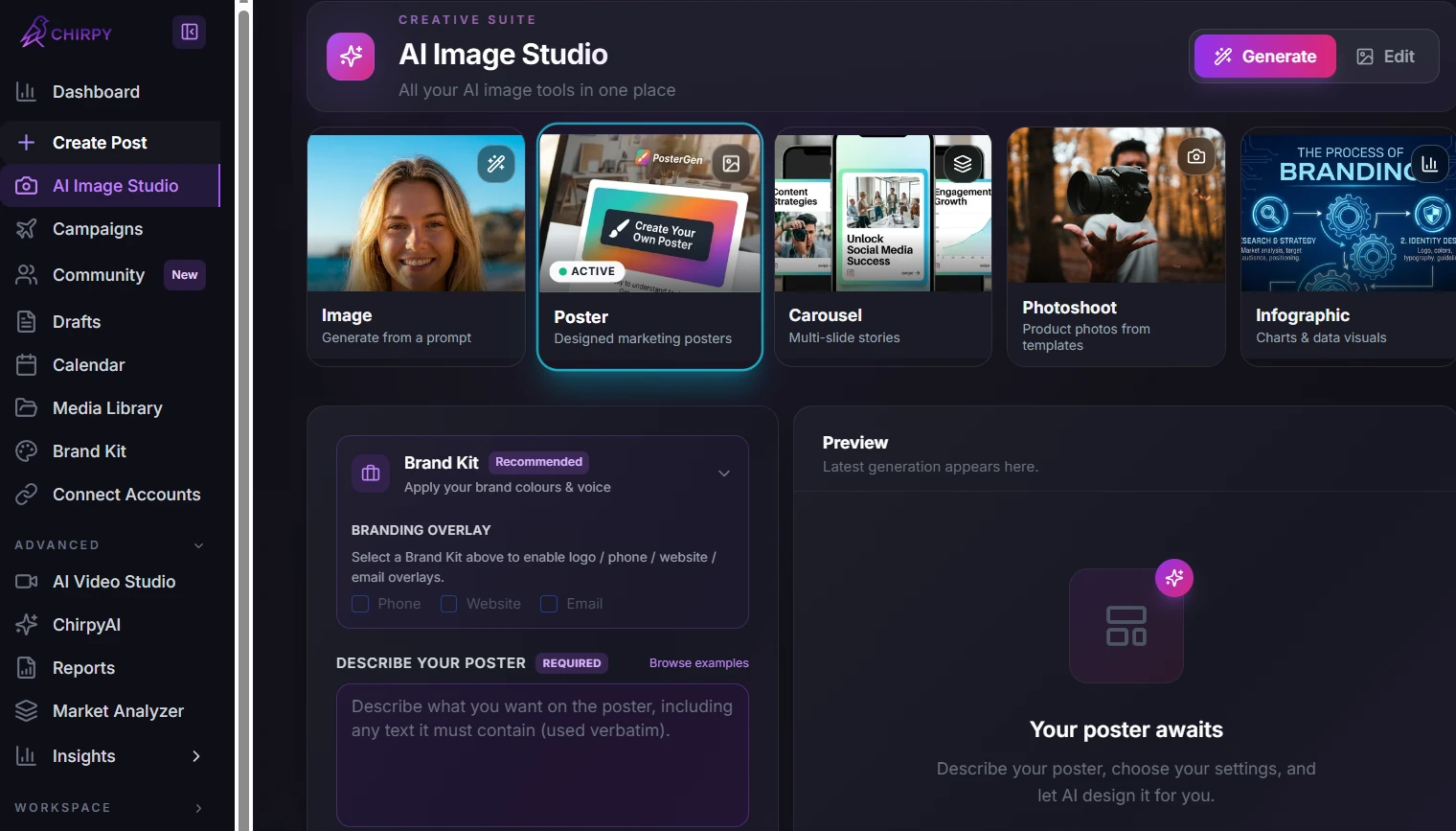 AI Image Studio guide: Image Mode: Generate From a Prompt