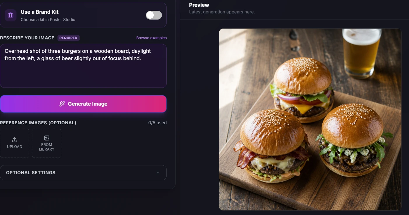 AI Image Studio guide: Step 3: Generate your image