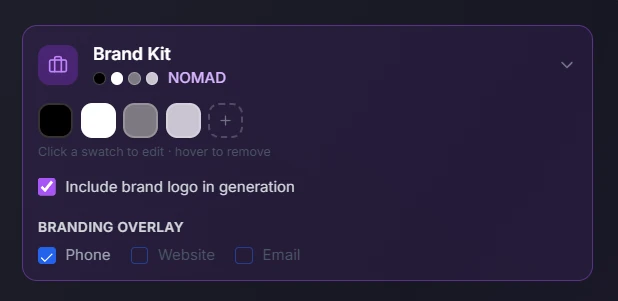 AI Image Studio guide: Step 1: Select a Brand Kit