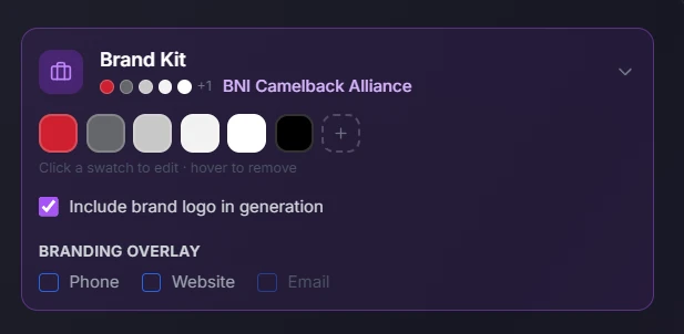 AI Image Studio guide: Step 1: Select a Brand Kit