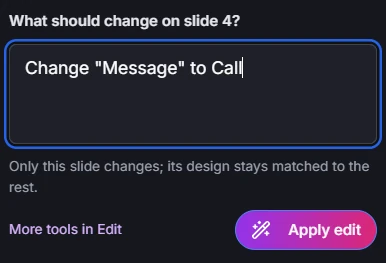AI Image Studio guide: Individual slide options