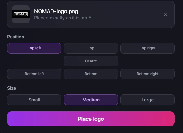 AI Image Studio guide: Add Logo