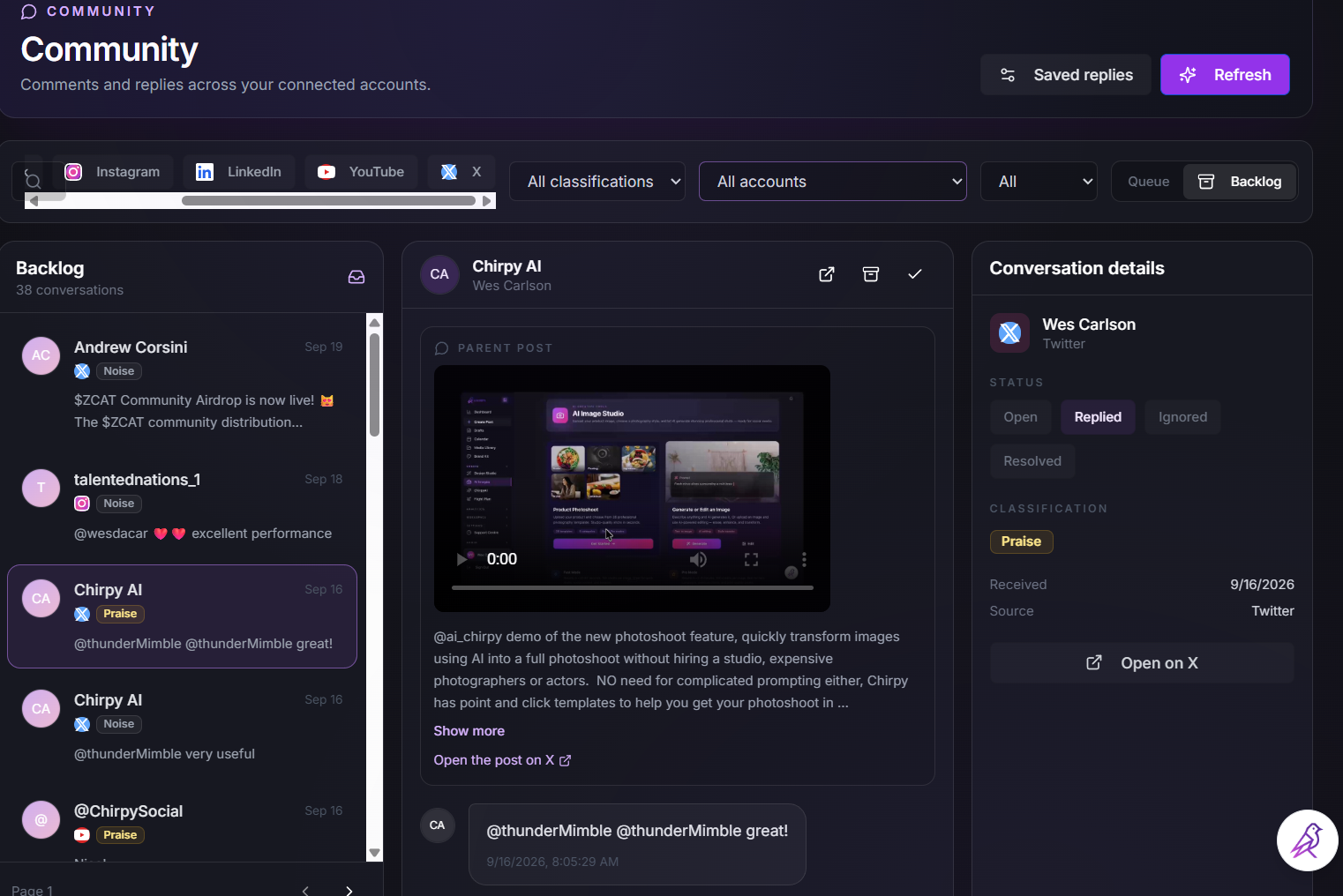 The Backlog view