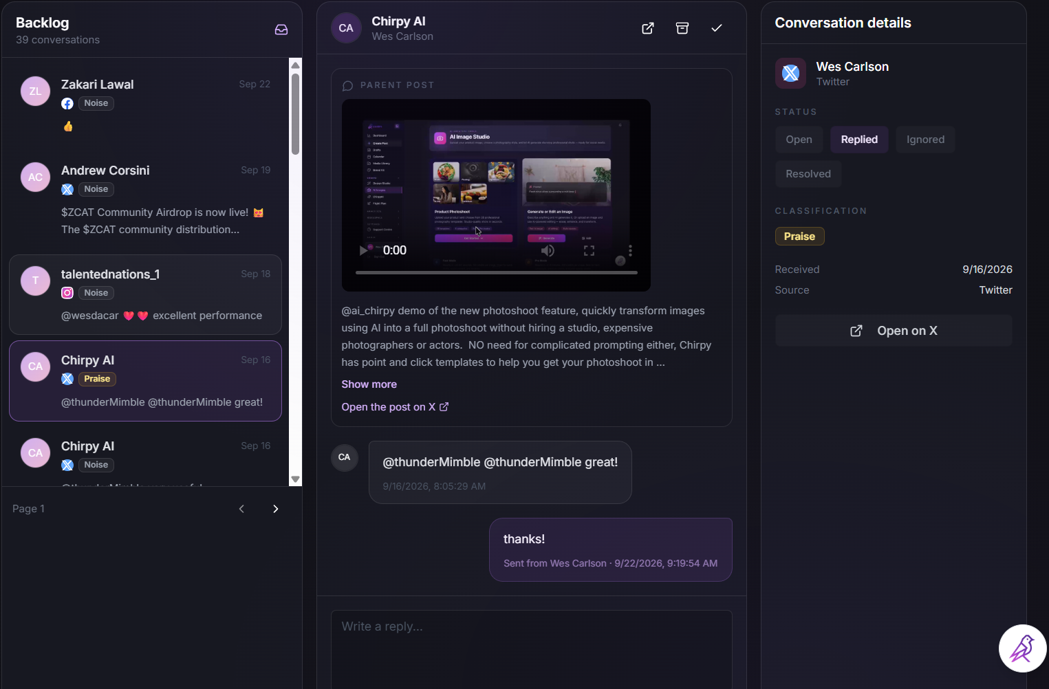 A conversation in Community