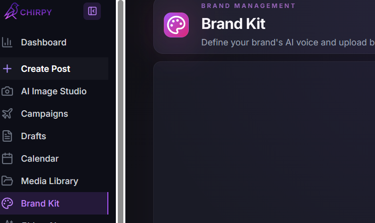 Brand Kit in the left navigation panel