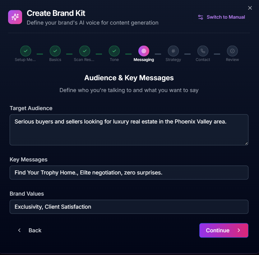 Emoji and colour palette settings