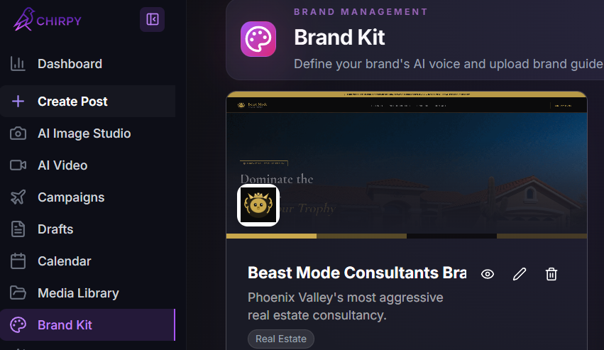 Create Post in the left navigation panel