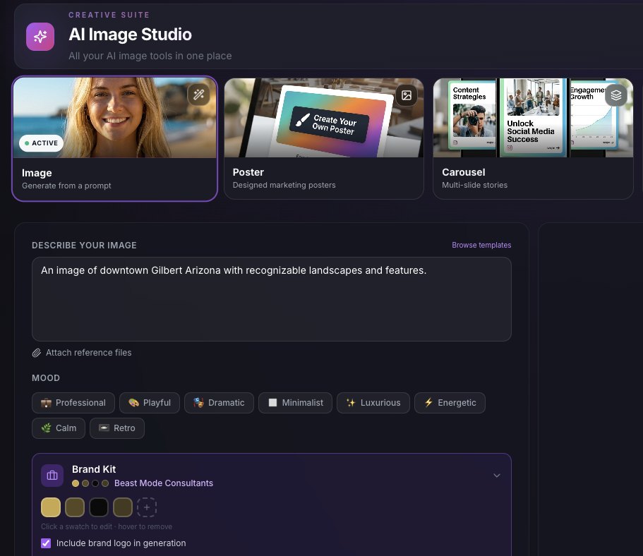 The Chirpy AI Image Studio generating on-brand visuals